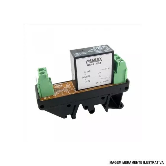 Acoplador Relé Acoplador Relé 24VCA/CC 1NA com LED 2A 52VCC 11 mm Trilho DIN