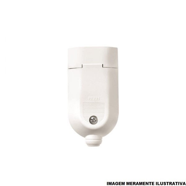 Plugue Fêmea 2P+T 10A 250VCA PVC Cinza com Prensa Cabo