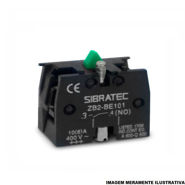 Bloco Contato Fixação Frontal Auxiliar ZB2-BE101 1NA para Botão 29x29 mm 400VCA