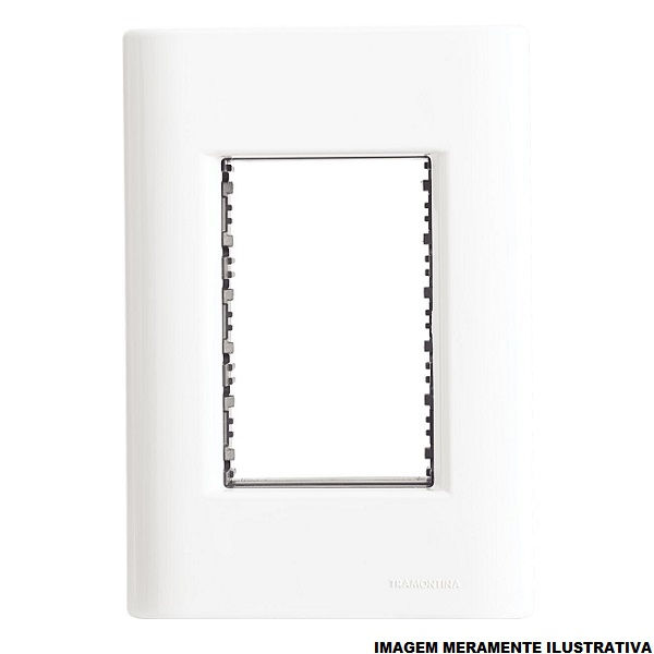 Placa PVC para 3 Módulos 4x2 Branca GIZ com Suporte