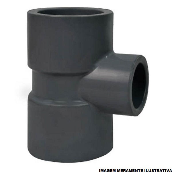 Te PVC Soldável 3" SCH80 Cinza Industrial