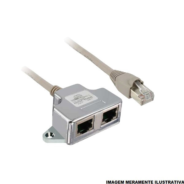 Cabo Para Conexão MODBUS com 1 RJ45 Macho e 2 RJ45 Fêmea 0,3 M