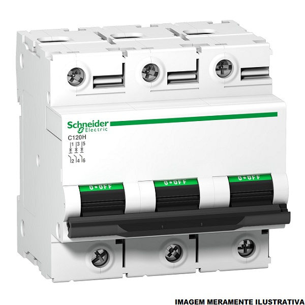 Disjuntor Termomagnético Fixo Tripolar C120H C 125A 10 KA 440VCA DIN