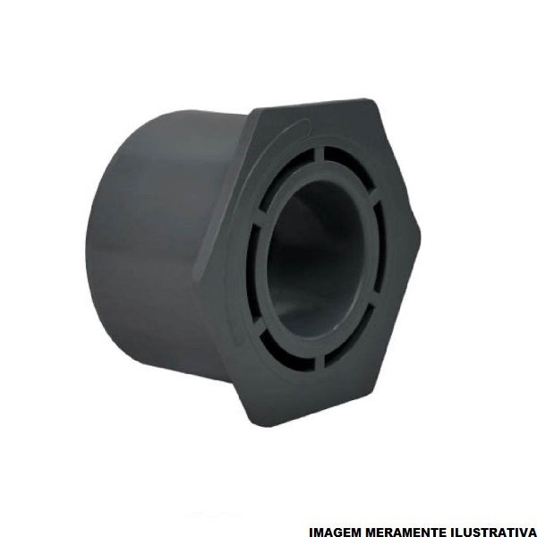 Bucha PVC Redução Ponta/Bolsa 3"X1" SCH80 Cinza Industrial