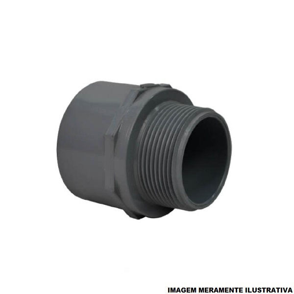 Adaptador PVC Macho 1/2" SCH80 Cinza Industrial