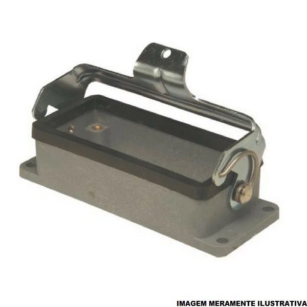 Carcaça Carcaça Metálica Base Baixa 1 Trava sem Mola 6 Polos 16A/500VCA Cinza IP64