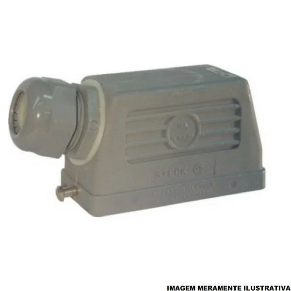 Carcaça Carcaça Plástica 2 Rebites 6 Polos 16A/500VCA Saída Lateral Cinza IP64