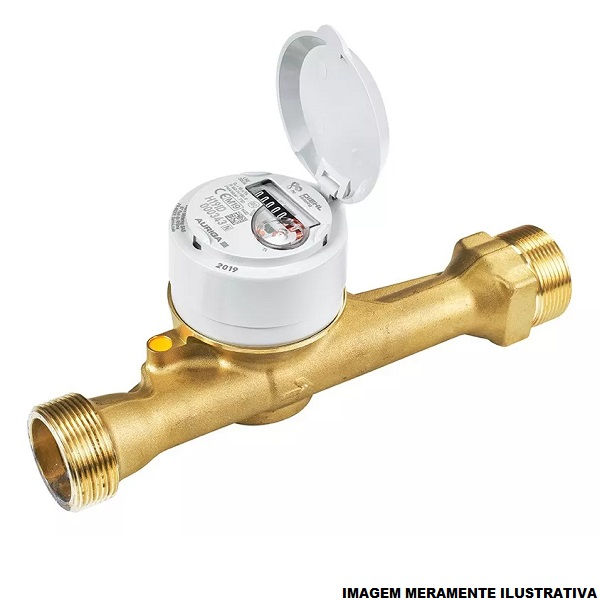 Hidrômetro Hidrômetro Corpo Latão Unijato Industrial 1.1/2" Vazão QN 16 m3/H - Qmax 20 m3/H sem Telemetria PRE Equipado com Visor Plano sem Conexões