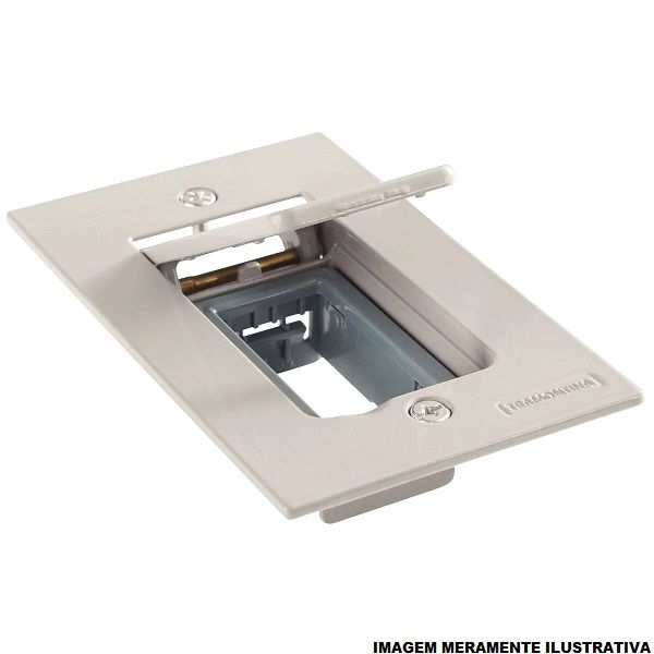 Placa Piso Unha Alumínio para 1 Posto Modular 4x2 Cinza