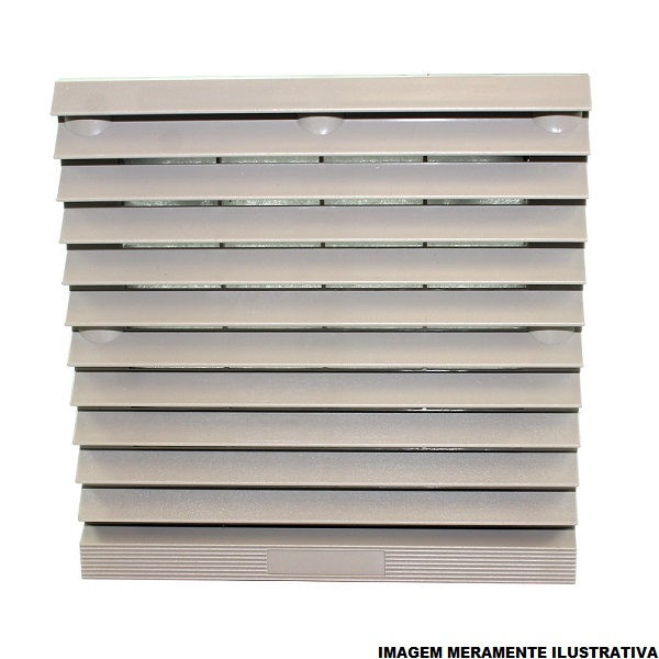 Conjunto Ventilação PVC com Grelha e Filtro 255x255 mm Veneziana