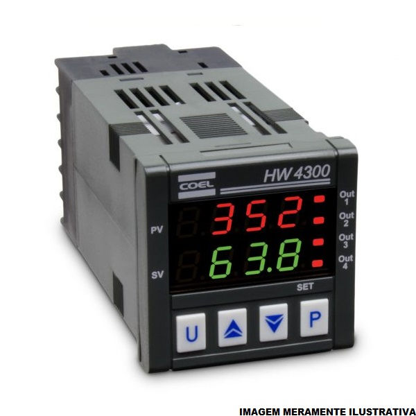 Controlador Temperatura Digital Duplo Display J,k,s,b,c,e,l,n,r,t, PT100 24VCA/CC 48x48 mm RS485 MODBUS