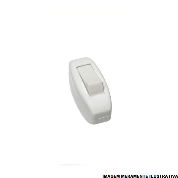 Interruptor 1 Tecla Simples Centro de Cordão 10A/250VCA Branco