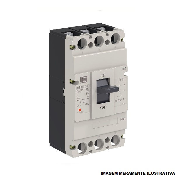 Disjuntor Termomagnético Fixo Tripolar DWP400 L 400A 50 KA/35 KA 220/380VCA Caixa Moldada