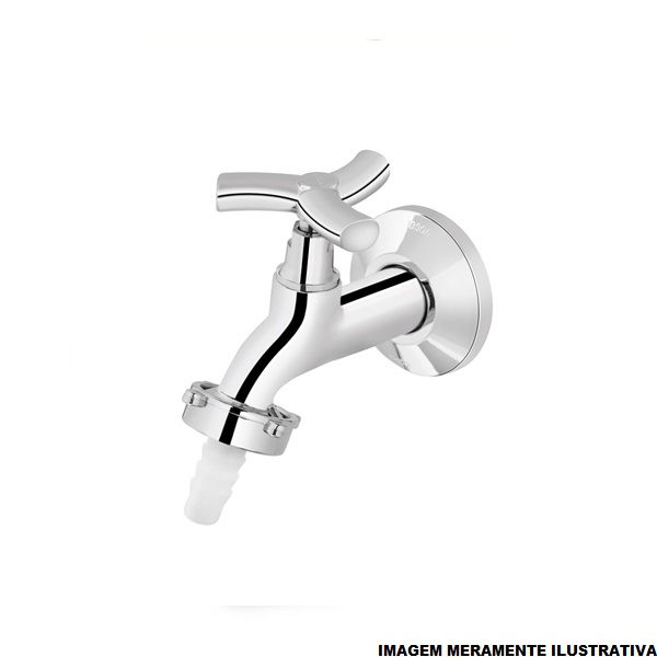 Torneira Jardim Ligas de Cobre Acionamento Rotativo para Parede 1/2" e 3/4" Cromada Fixa Primor