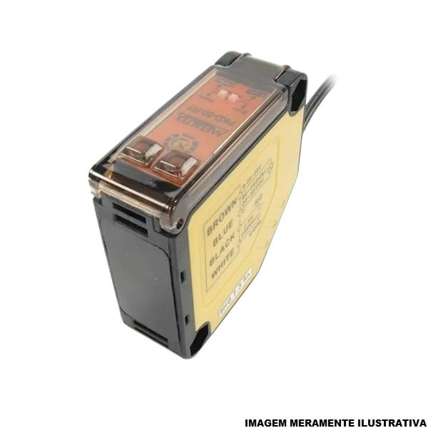 Sensor Fotoelétrico Difuso Retangular 90-260VCA/20-30VCC 1NA Alcance 500 mm com Cabo 2 M IP65