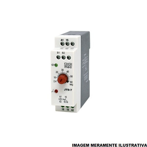 Relé Tempo Relé Tempo com Retardo Desenergização DTD 0,5S-30MIN 24VCA/CC 50/60 Hz