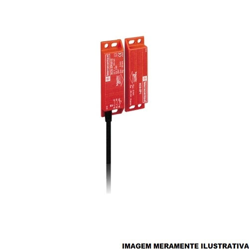 Chave Segurança Chave Segurança PVC Magnética Interruptor 10A 2NF+1NA 24VCC 88x25x13 mm IP67 com Cabo 10 M