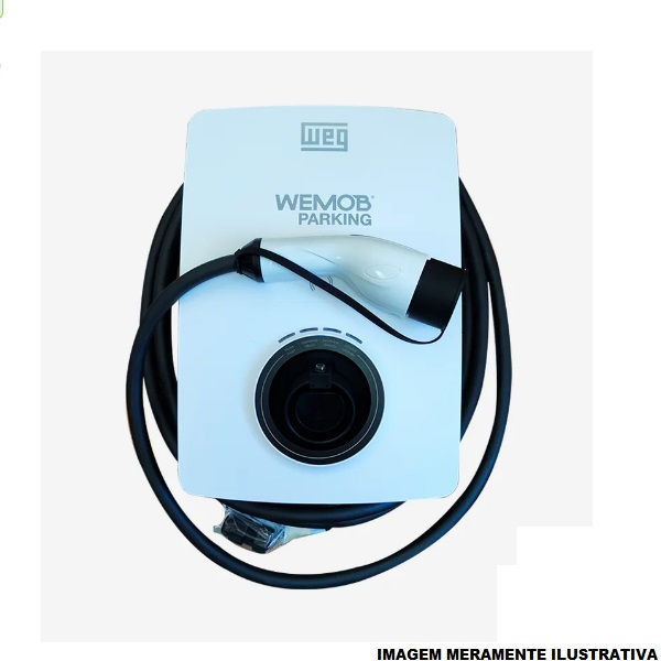 Carregador Veicular 32A 100-415VCA 23 kW para Parede 50/60 Hz Branco com Cabo 5 M com Plugue Parking Comunicação para Wifi