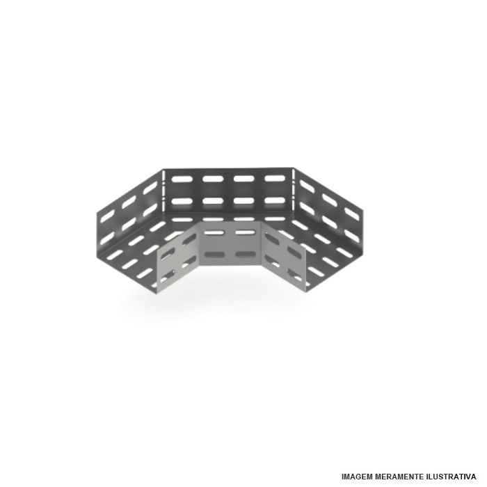 Curva 90G Horizontal Perfurada Galvanizada Eletrolítica para Eletrocalha 500x150 mm