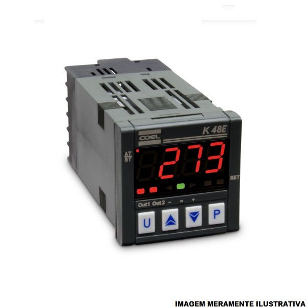 Controlador Temperatura Digital J,k,s,r,t / PT100 0A 55G 100-240VCA 48x48 mm com 2 Saídas Relé Display LED com 4 Dígitos