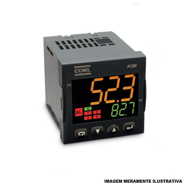 Controlador Temperatura Digital J,K,R,S,T,PT100,PT1000,MV,MA,V 4-20 MA 0A 50G 100-240VCA/CC 48x48 mm com 1 Saída SSR e 2 Saídas Relé Display LED com Função Rampa/Patamar