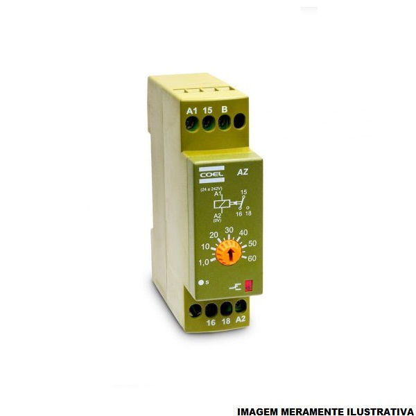 Relé Tempo Relé Tempo com Retardo Desenergização AZ 0,3S-15MIN 24-240VCA/CC 1 Contato Reversível (NAF) 50/60 Hz