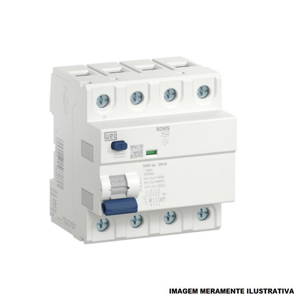 Interruptor dr Tetrapolar 6 KA 220/400VCA 40A 300 MA DIN Tipo AC Diferencial Residual