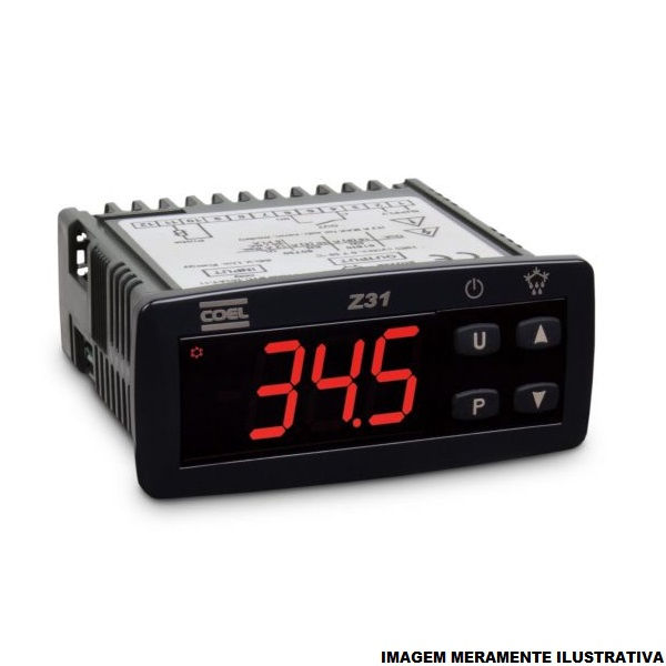 Controlador Temperatura Digital para Refrigeração/Aquecimento 100-240VCA/CC 35x78x64 mm com Display LED Vermelho