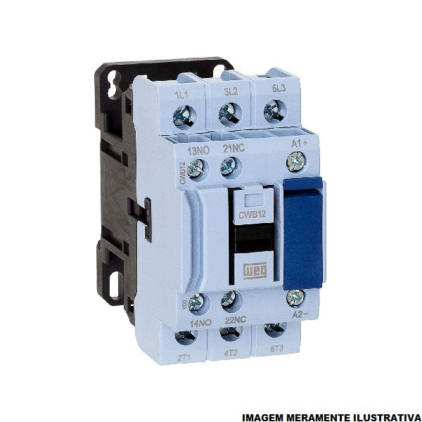 Contator Principal Tripolar 12A 1NA+1NF 110VCA 50/60 Hz CWB12 Conexão para Parafuso