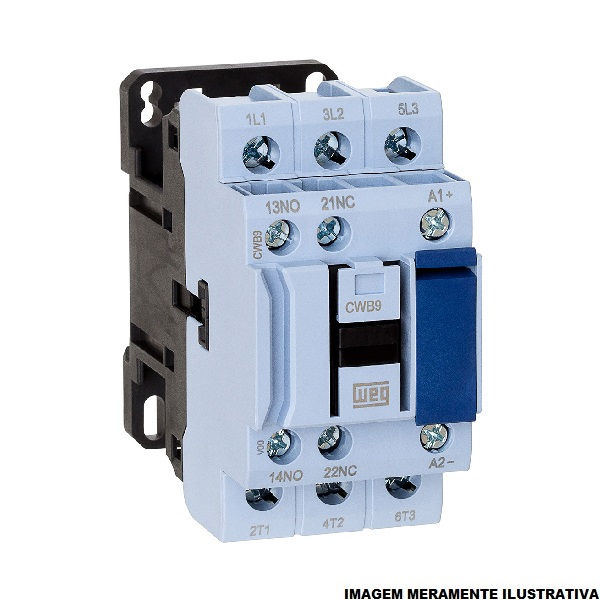 Contator Principal Tripolar 9A 1NA+1NF 380VCA 50/60 Hz CWB9 Conexão para Parafuso