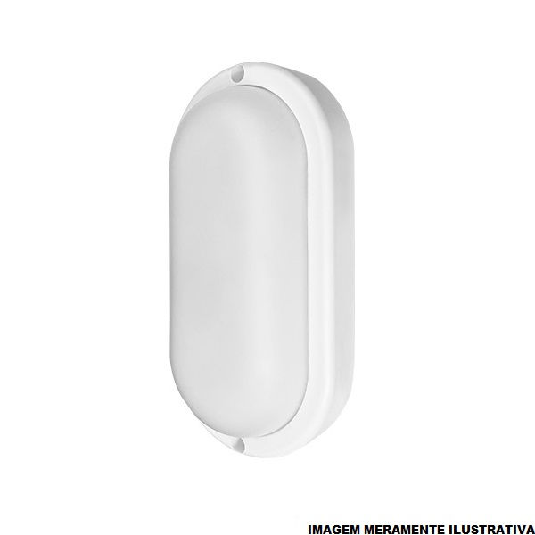 Tartaruga Led Oval 1x24W Policarbonato sem Grade 3000K 1440 lm Branca Bivolt IP65 Phare