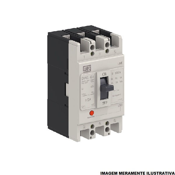 Disjuntor Termomagnético Fixo Tripolar DWP63 L 63A 25 KA/15 KA 220/380VCA Caixa Moldada