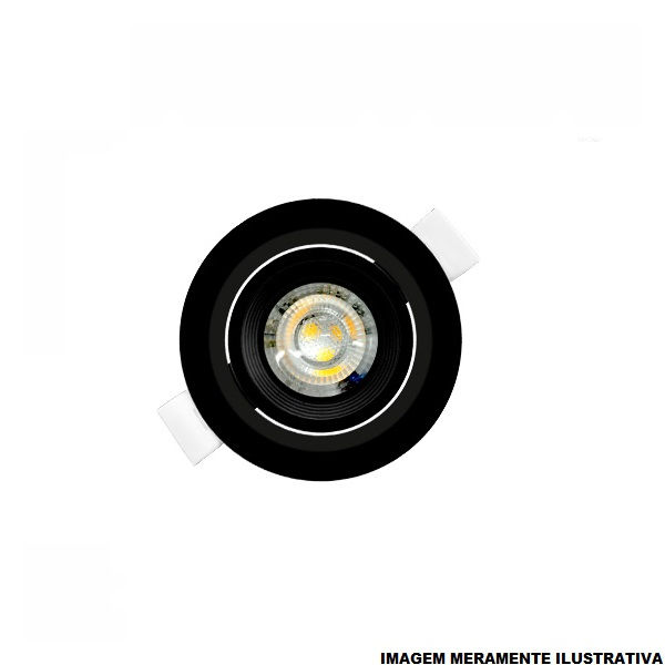 Spot Led Embutir Redondo Direcionável 5W PVC Alltop 3000K 400 lm Bivolt Preto MR16 15.000H