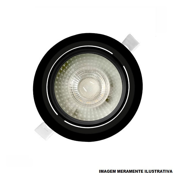 Spot Led Embutir Redondo Direcionável 10W PVC Alltop 4000K 800 lm Bivolt Preto PAR30 15.000H