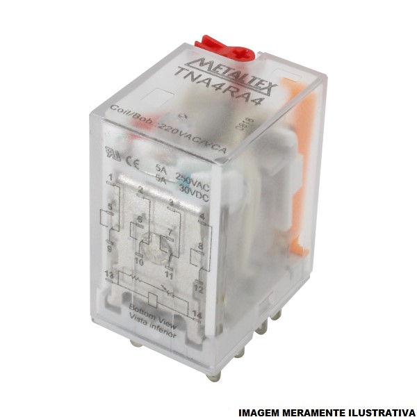 Relé Industrial Relé Industrial 10A 110VCA 2 Contatos Reversíveis 8 Pinos