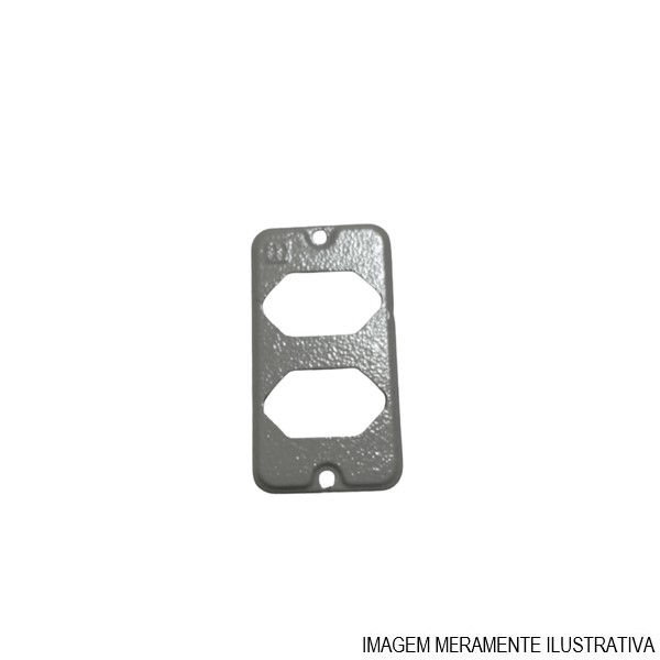 Tampa Alumínio para 2 Tomadas Losangular para Condulete sem Pintura 1/2"-3/4" Fixação com Parafuso
