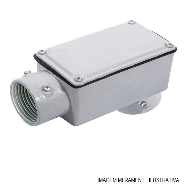 Condulete Alumínio Tipo LB 3/4" com Rosca BSP com Tampa Cega sem Vedação sem Pintura