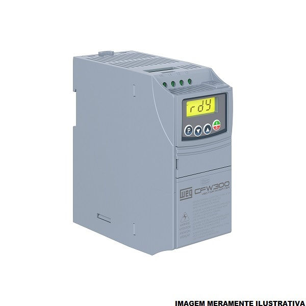 Inversor Frequência Inversor Frequência CFW300 1,50 CV/1,1 kW Serviço Normal 6A sem Filtro Trifásico com Display LCD 220VCA 50/60 Hz IP20