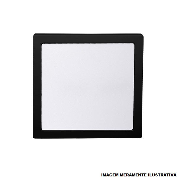 Painel Led Sobrepor 18W PVC Preto Quadrado 210x210x28 mm 1260 lm 6500K Bivolt LYS 20.000H