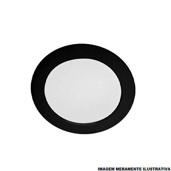 Painel Led Embutir 18W PVC Preto Redondo 217x217x25 mm 1260 lm 4000K Bivolt LYS 20.000H