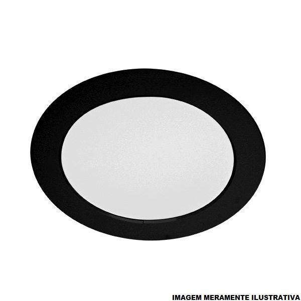 Painel Led Embutir 24W PVC Preto Redondo 295x295x25 mm 1680 lm 4000K Bivolt LYS 20.000H