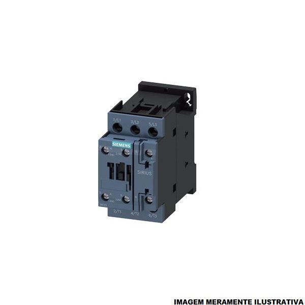 Contator Principal Tripolar 9A S0 1NA+1NF 48VCA 50/60 Hz 3RT2023 Conexão para Parafuso