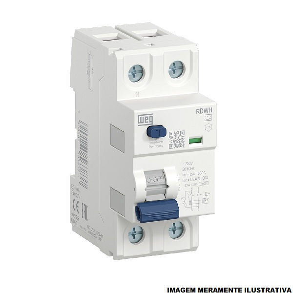 Interruptor dr Bipolar 10 KA 220VCA 40A 30 MA DIN Tipo a Diferencial Residual