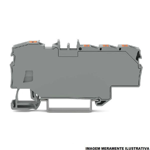 Borne Distribuição PVC com Placa Terminal 6x1,50-1x6,00 mm² Cinza