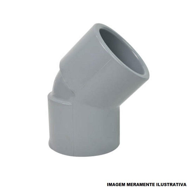 Joelho PVC 45G Soldável 4" SCH80 Cinza Industrial