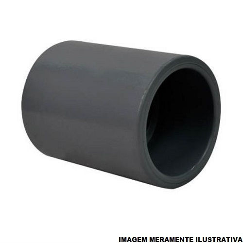 Luva PVC Soldável 1/2" SCH80 Cinza Industrial