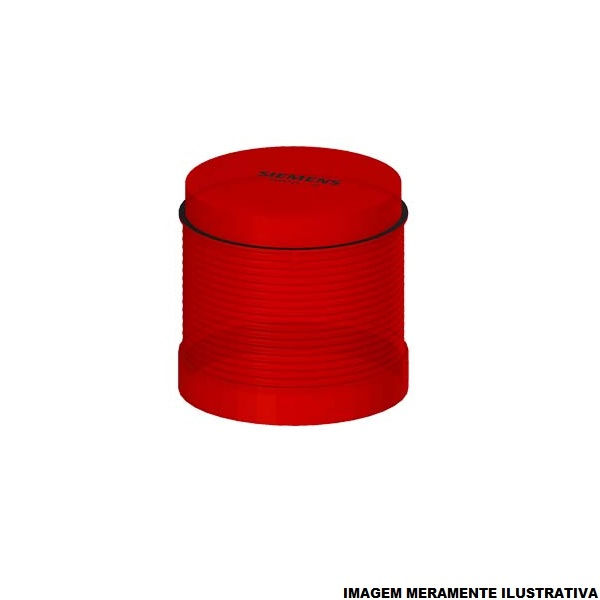 Sinalizador PVC LED Lente Raiada Vermelho 24VCA/CC 70 mm