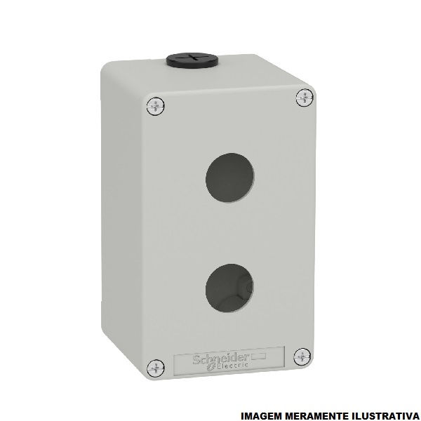 Caixa Botoeira Centralizada Metálica 130x80x77 mm com 2 Furos 22 mm Cinza