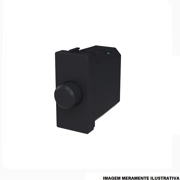 Módulo Módulo Dimmer Rotativo 1 Módulo Bivolt 50W para Lâmpada LED e Universal Preto Linha Unno