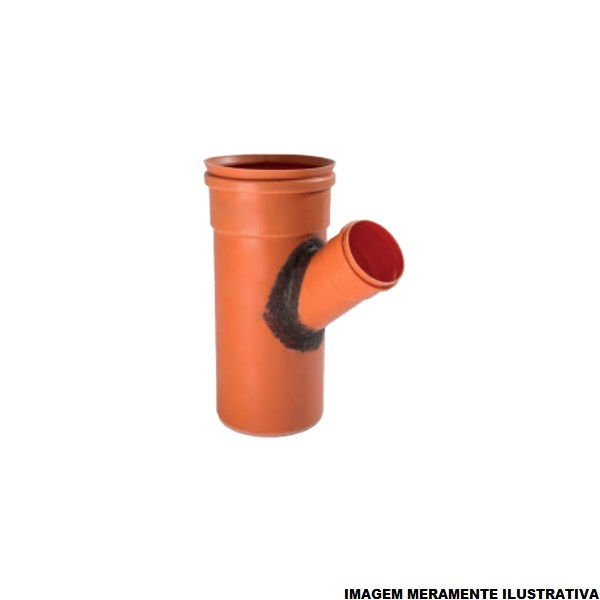 Junção Junção PVC Redução com Bolsas e Ponta 250x200 mm Coletora Laranja Esgoto/Água Pluvial